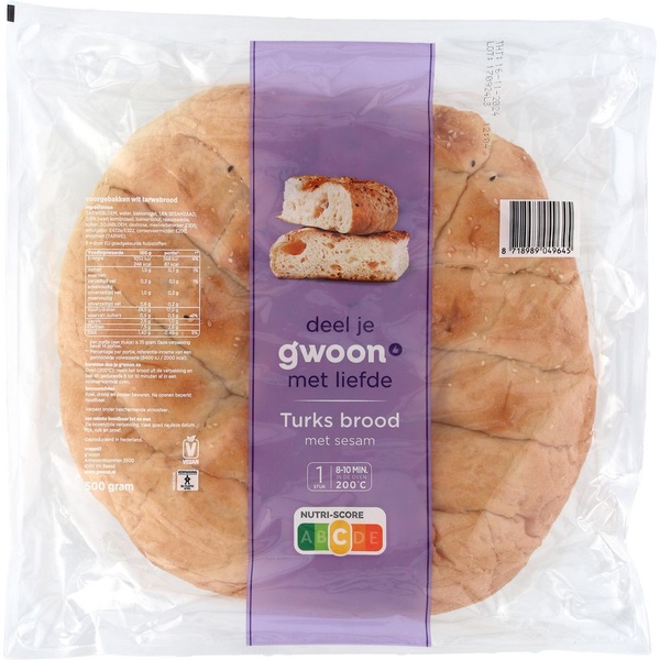 G'WOON Turks brood 500 GR 500 GR