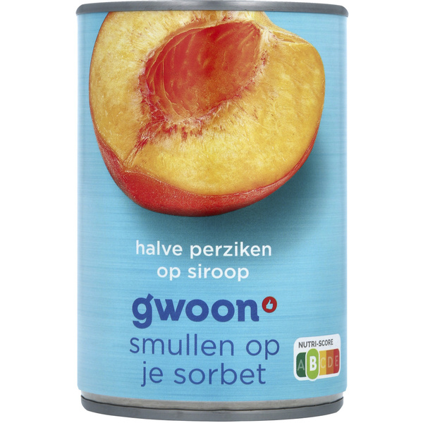 G'WOON halve perziken op siroop 425 GR 425 GR