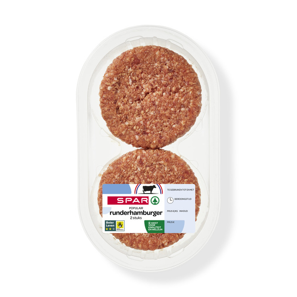 SPAR runderhamburger populair 2st 200 GR 200 GR