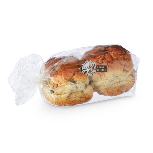 BAKKERSH reuze roz krentenbollen 4st 400 GR