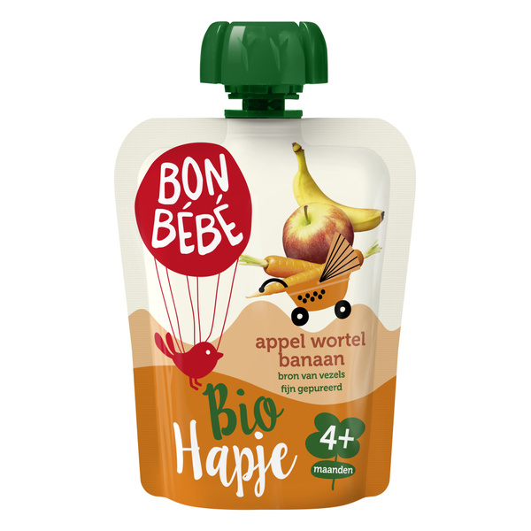 BON BEBE 6m+ appel wortel banaan pouch 9 90 GR
