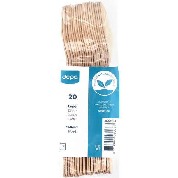 DEPA lepel hout 20 ST