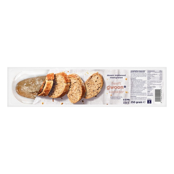 G'WOON baguette rustiek meergr 250 GR