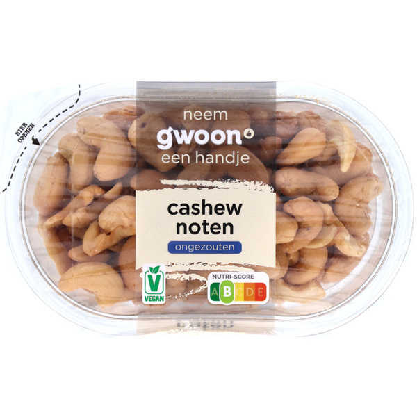 G'WOON cashewnoten ongezouten 170 GR