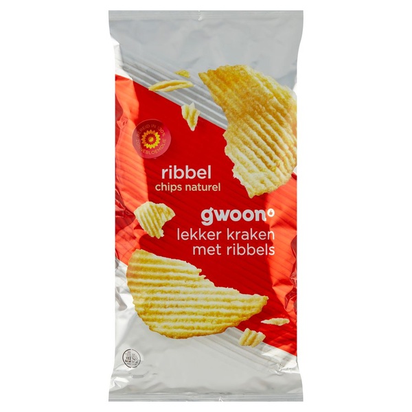G'WOON ribbelchips naturel 250 GR
