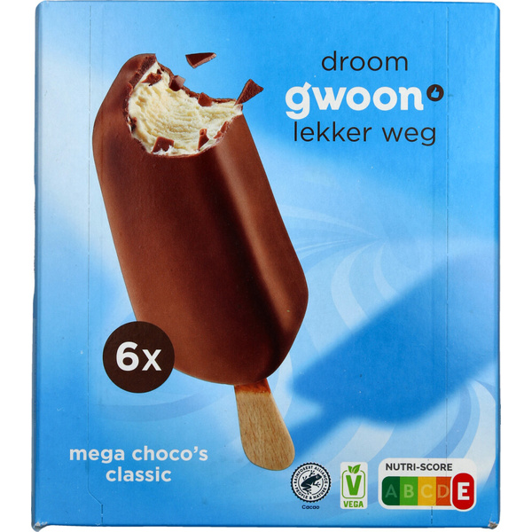 G'WOON mega choco's melk 444 GR