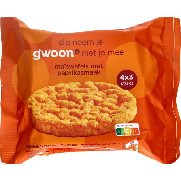 G'WOON maiswafel      portie paprika 104 GR
