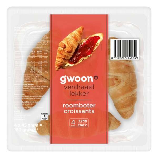 G'WOON rb croissant x4 180 GR