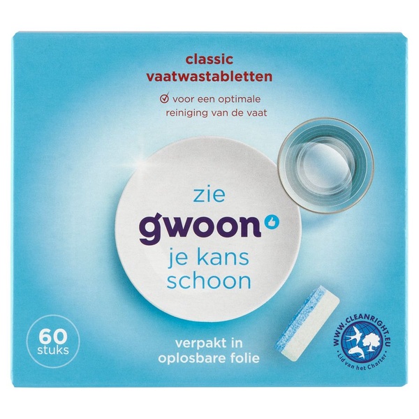 G'WOON vaatwastablet  classic 60 ST