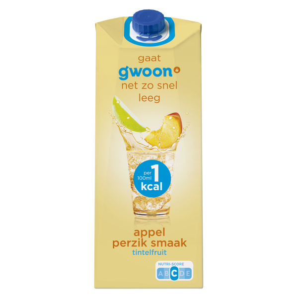 G'WOON tintelfruit appel perzik 1kcal 1. 1.5 LT