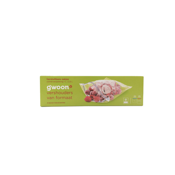 G'WOON zakjes hersluit 25x1l 25x2.5l 50 ST