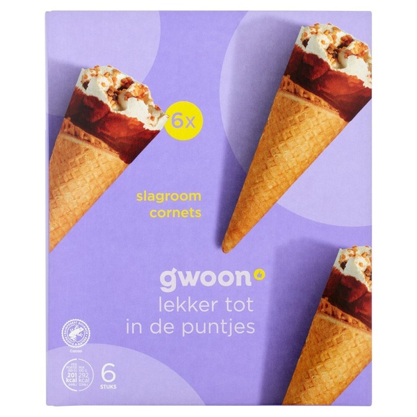 G'WOON cornets vanille 6 ST