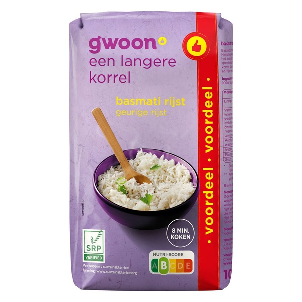 G'WOON basmati rijst 1 KG