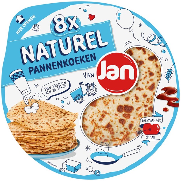 JAN pannenkoeken naturel. 8st 8 ST