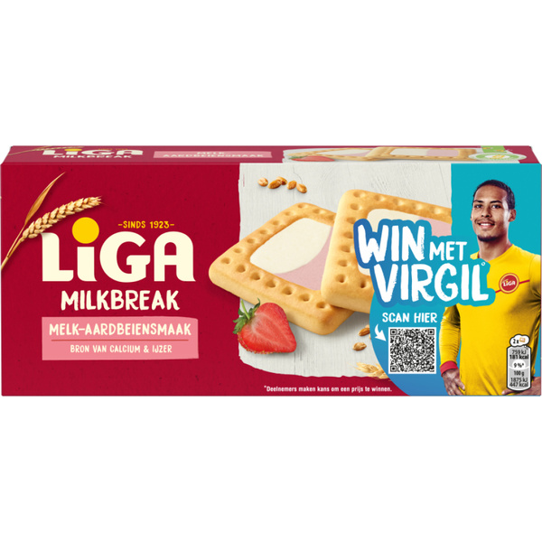 LIGA milkbreak aardbei melk 6pk 245 GR