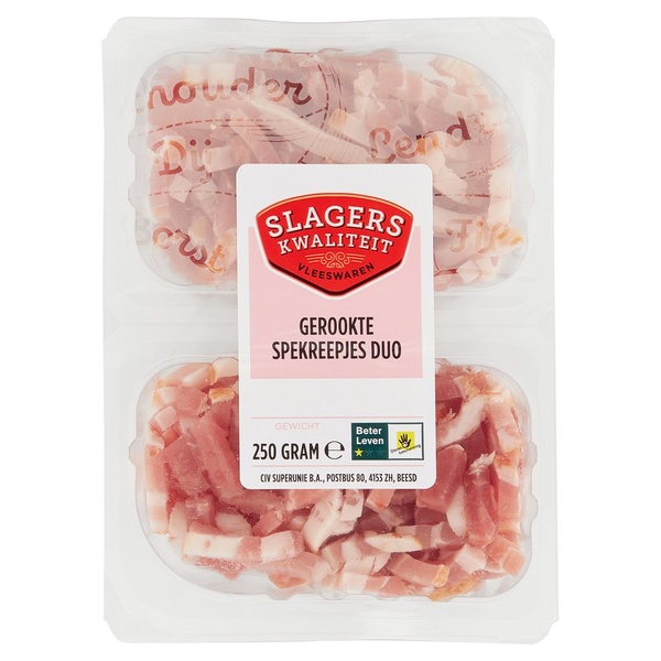 SLAGERSK gerookte spekreepjes duo 250 GR