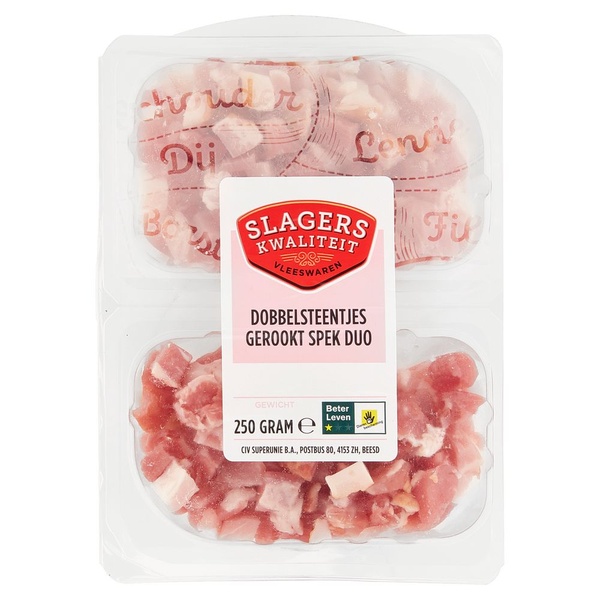 SLAGERSK gerookte spekblokjes duo 250 GR