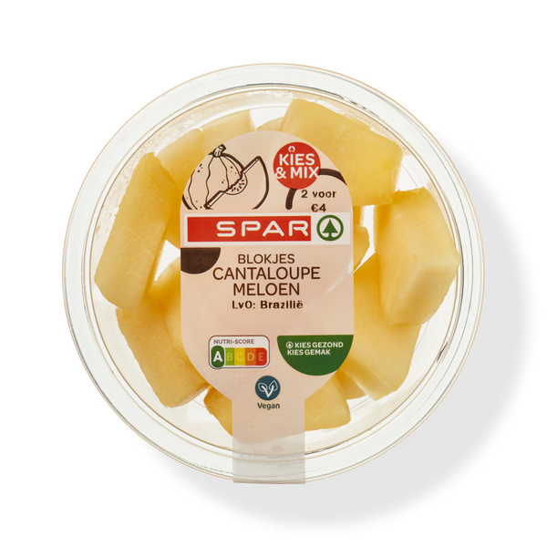 SPAR cantaloupe meloen blokjes 150 GR 150 GR