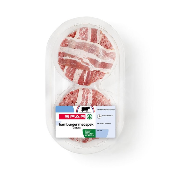 SPAR hamburger met spek 2st 250 GR