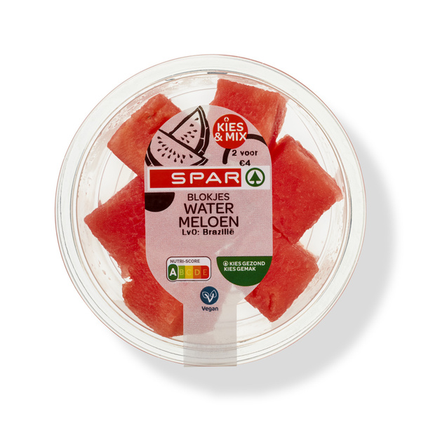 SPAR watermeloen blokjes 150 GR 150 GR