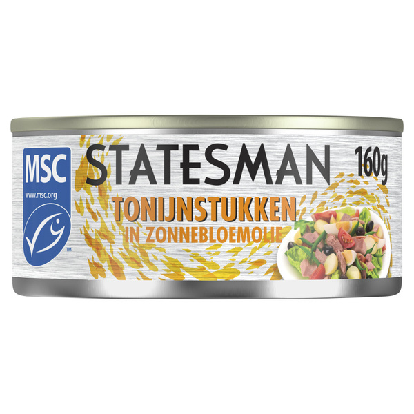 STATESM tonijnstuk in zonnebloemolie 160 GR